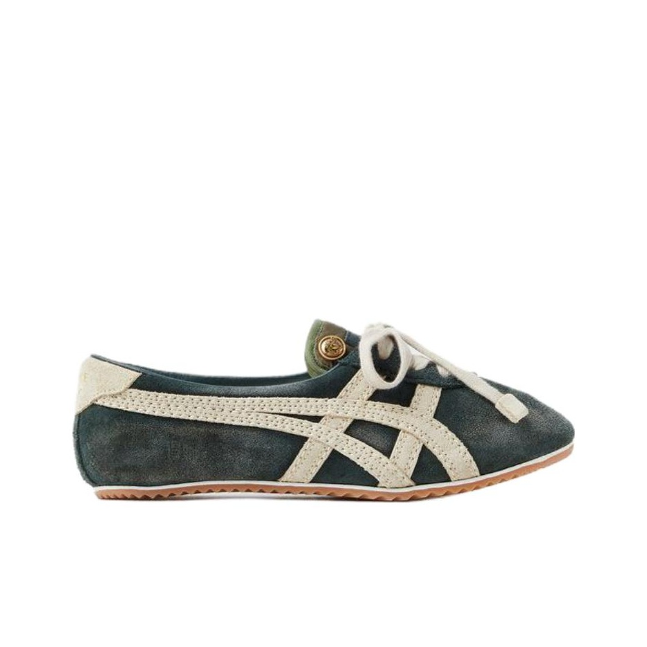 VERSACE × Onitsuka Tiger Tai-Chi Sakura – Leather & Nubuck Sneaker | Green | Women’s | 1025116-1A17741